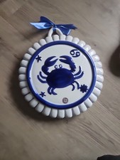 2er Set Vintage Teller, Keramik, blau, weiß,  Handarbeit, Landhaus