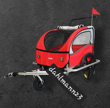 DMS Fahrradanhänger 2in1 Kinderanhänger Jogger Radanhänger Fahrrad Anhänger rot