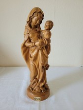Wunderschöne große Maria mit Jesus Naturholz Figur