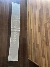 Gardine Häkelgardine Häkelspitze Vorhang gehäkelt weiß Länge 1,24m / 19 Cm B