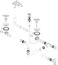 Blanco 234497 Ablaufgarnitur 2x3,5" für Spüle BLANCO CLASSIC NEO 6 S, SILGRANIT