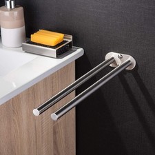 2-armig Edelstahl Handtuchhalter Handtuch Halter Doppel Wand Bad Handtuchstange