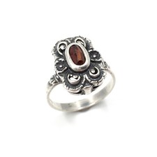 835 Silber Ring roter Granat