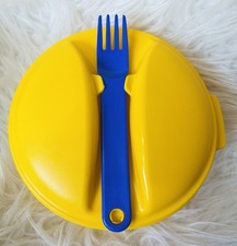 Tupperware Salat Snack & to Go 600 mL gelb mit Gabel Brotzeitbox Salatdose NEU