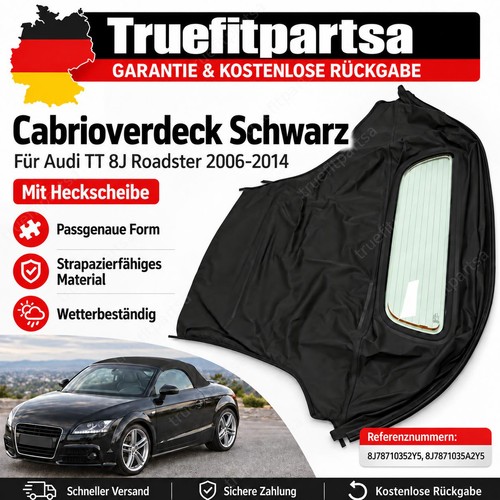 Verdeck schwarz stoffdach mit - schwarz,