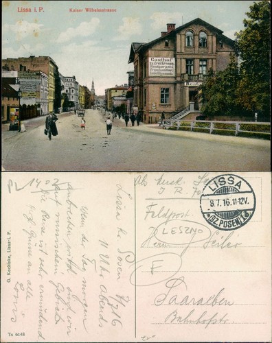 Postcard lissa leszno - postcard,