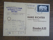 DDR 5 Pf.-Sondermarke Einzelfrankatur EF Mi. 551 Elefant, Firmen-Bestellkarte