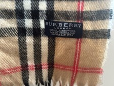 Burberry Schal Lammwolle Beige 140cm Vintage Winter