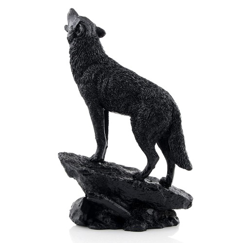 Schwarzer wolfskulptur - schwarzer,