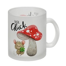 Maus mit Fliegenpilz Glas