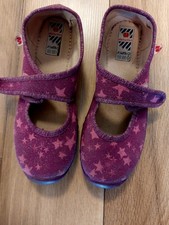 Elefanten Hausschuhe,Klettverschluss, lila/Sterne, Gr. 32