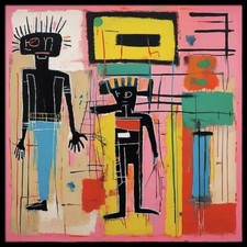 Ausstellungsstück! 10 Pop Art Neon Expressionismus XXL Gerahmt schwarz 125x125cm