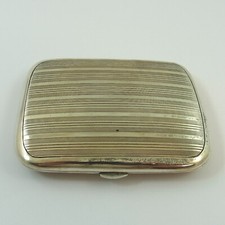 Art deco Zigarettenetui in Silber 800 Streifendekor (D3282)