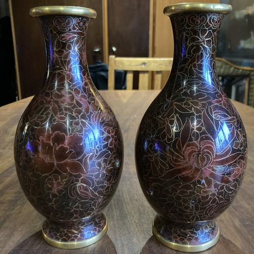Messing vase cloisonne rot - vase,