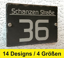 Hausnummernschild aus Schiefer