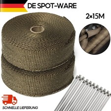 2*15M Titan Hitzeschutzband Auspuff Band bis 1400°Hitzeschutz Heat Wrap Krümmer