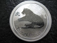 1 Unze Silber 999 Silbermünze 1 Dollar Australien 2010 Lunar II Jahr des Tigers