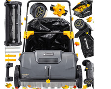 Handkehrmaschine Kehrmaschine 530 mm Garten Terrasse Laub Grassammler