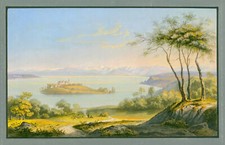 Mainau Bodensee Original Umrissradierung 1850
