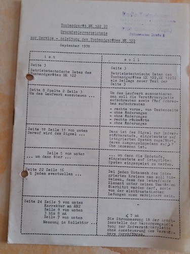 Tonbandservice unitra 122 - unitra,