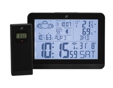 AURIOL® Funk-Wetterstation Uhr Wetterstation Uhrzeit Datum Temperatur schwarz