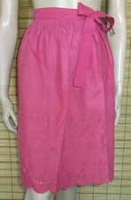 BESTICKTE ALTROSAFARBENE DIRNDLSCHÜRZE - COTTON/POL. - VINTAGE - GR. S