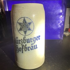 Bierkrug, 1 Liter, Steingut, Grau. Würzburger Hofbräuhaus