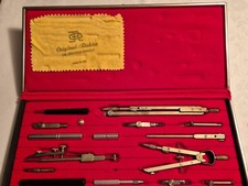 Antiker "RICHTER"  Zirkelkasten, 15-teilig, neu, unbenutzt