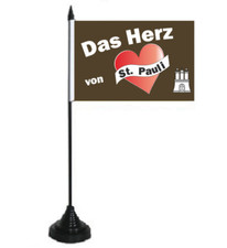Tischflagge Herz von St Pauli