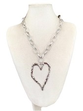 Damen Kette  Statement Modeschmuck Halskette Gliederkette Collier Modekette Herz