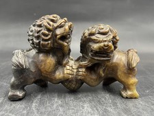 Kleine feine Steinfigur-Löwenpärchen(DuiShi) wohl aus Jade-China