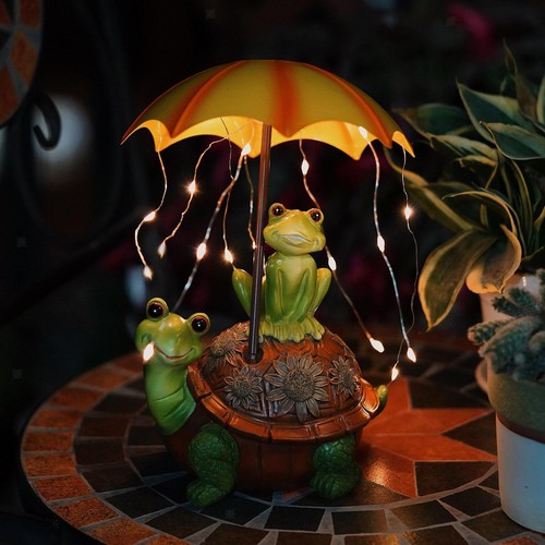 Solar statuen lichter - statuen, frosch