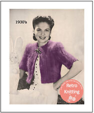 30er Jahre flauschiger Bolero Vintage Strickmuster Kopie