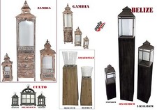 Laterne Holz Holzlaterne Laternenset Shabby Chic antik Look braun, Set