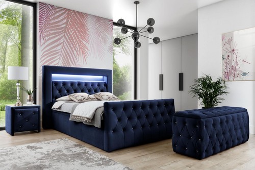 Dunkelblaue chesterfield - dunkelblaue,