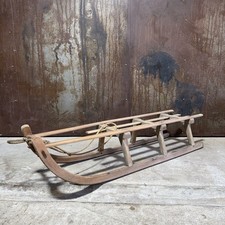 Alter Schlitten / lang / Holz / Zweisitzer, Hartholz / L121 B29/35 H25 cm