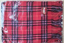 Pashmina Schal, Wolle; rot-schwarz, kleinkaro; 32 x180 cm; neu; TopQualität!!