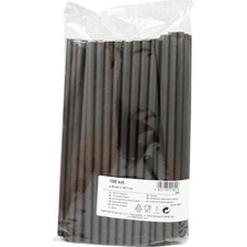Strohhalme papier schwarz 100 - schwarz,