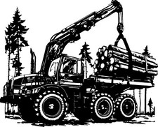 KFZ-Aufkleber  "Forstmaschine" / Forwarder / Tragschlepper / Rückezug