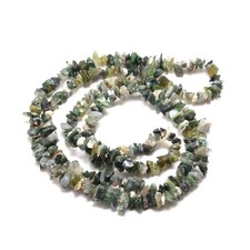 Moosachat Edelstein Splitter Nuggets ~ 4-8mm Strang Chips Perlen auffädeln