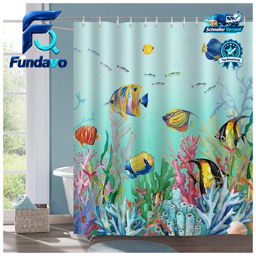 Duschvorhang fische koralle - duschvorhang,