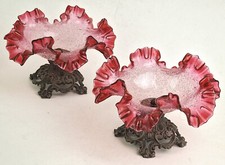 Paar 2 Schalen Fußschale Vase