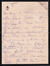Kaiserin Hermine - Original-Brief + Umschlag "Haus Doorn" - original signiert