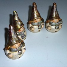 Wichtel Deko Keramik Ton 4 Stück ausgefallen ca. 8 cm