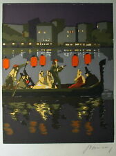 Aemilian BAUDNIK (Prag 1877-c.1930) Italienische Nacht. Linolschnitt 1924.