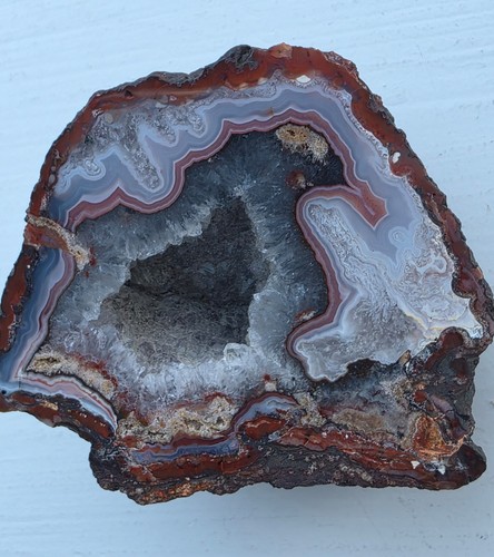 Banded agate with quartz - banded,