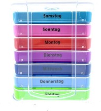 Pillendose 7 Tage Pillenbox Pillenturm Tablettenbox Medikamentenbox 7 Farben 
