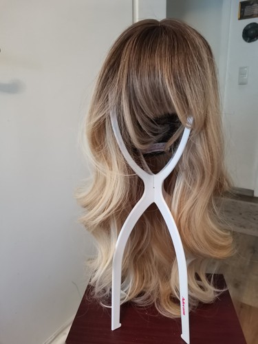 Lange blonde damenperücke mit - lange,