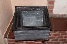 Zinkwanne quadratisch, mit runden Griffen, in 3 Größen erhältlich, Zinkschale