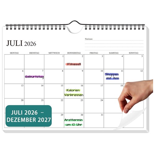 Wandkalender 2026 2027 - , a4